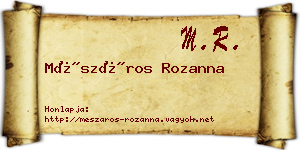 Mészáros Rozanna névjegykártya